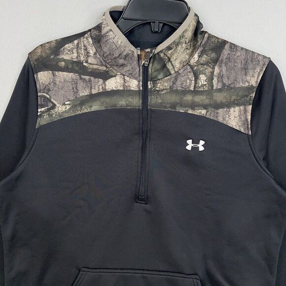 Under Armour Sweatshirt Women Large Camouflage Fleece Pullover Hunting Mossy Oak - Picture 2 of 12